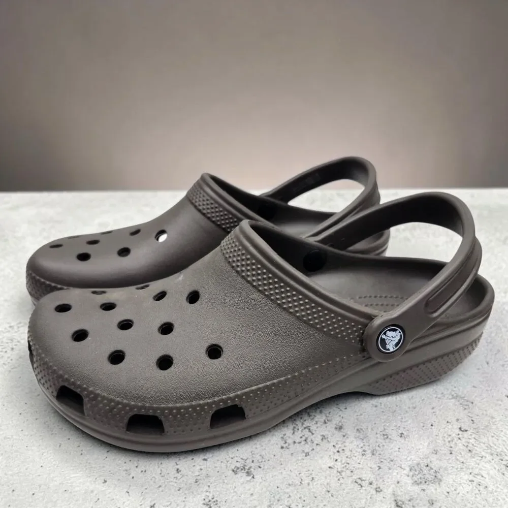 Crocs Unisex Classic Clogs Mens 8 Womens 10 Espresso Croslite Water Shoes Vents